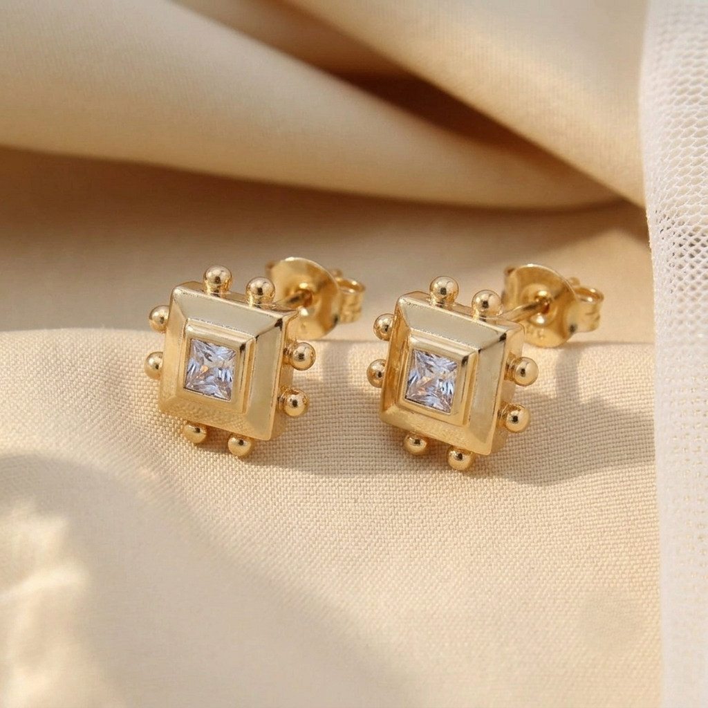 Traditional Earrings – Gold view 7