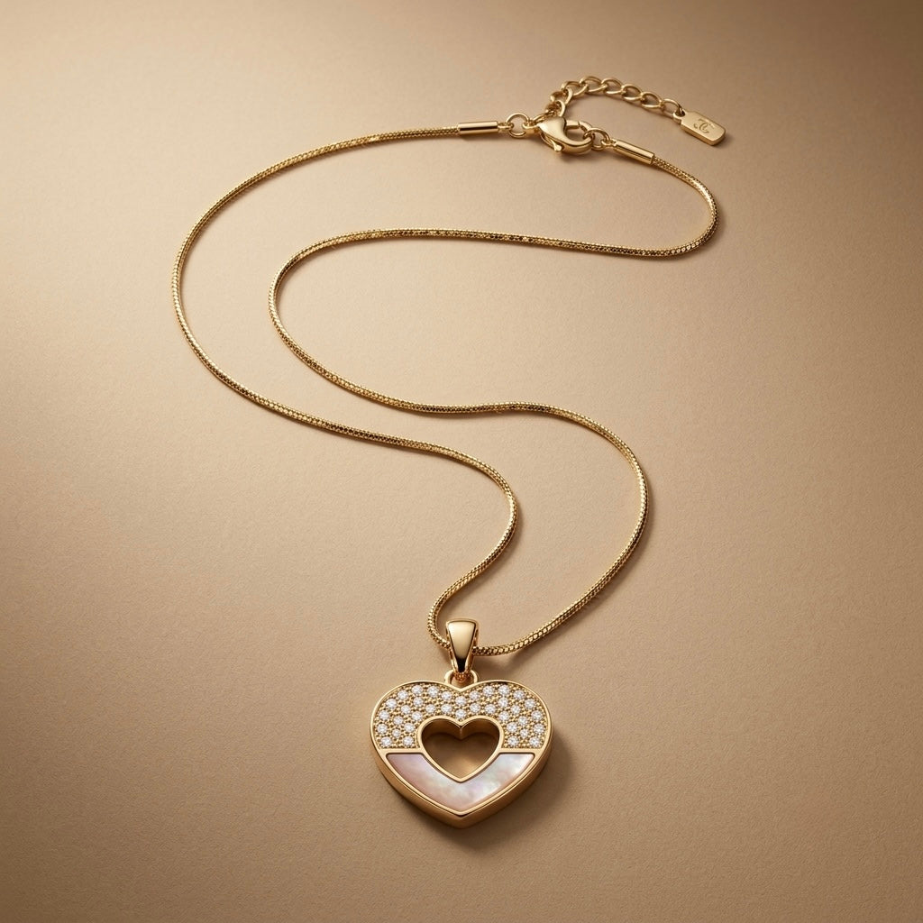 Heart Chain Pendant – Gold view 5