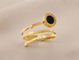 Roman Numeral Double Circle Finger Rings – Gold view 4