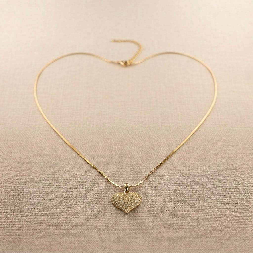 Heart Fancy Chain Pendant – Gold – Gold view 14