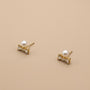 Mini Heart Pearl Earrings – Gold view 1