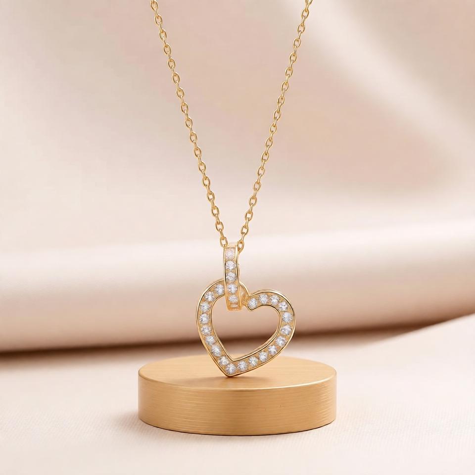 Heart Lovely Chain Pendant – Gold view 5