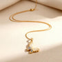 Butterfly Stylish Chain Pendant – Gold + Pink view 18