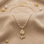 Pearl & Rose Chain Pendant – Gold + White view 7