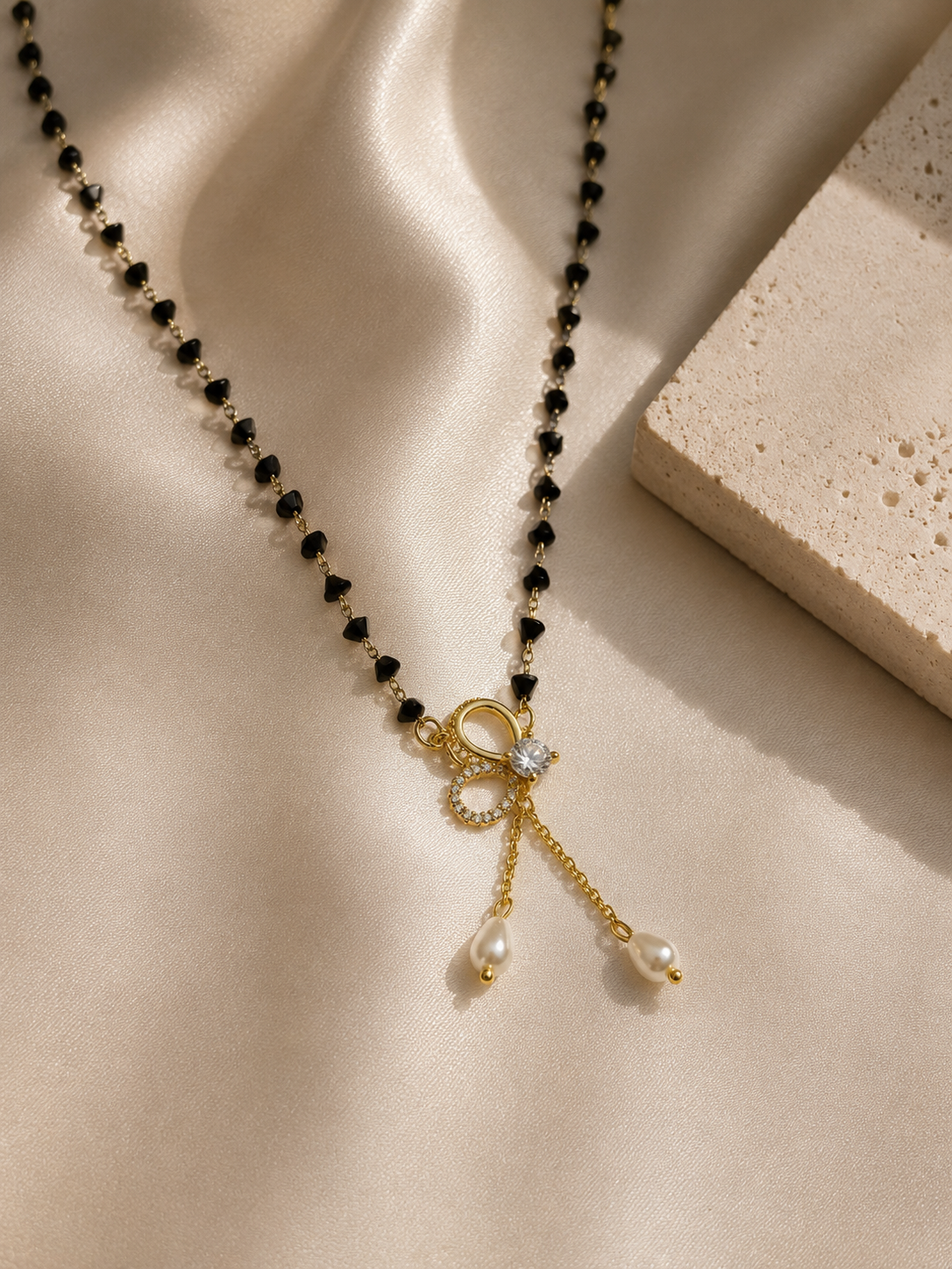 Butterfly Fancy Chain Pendant – Gold + Black view 6