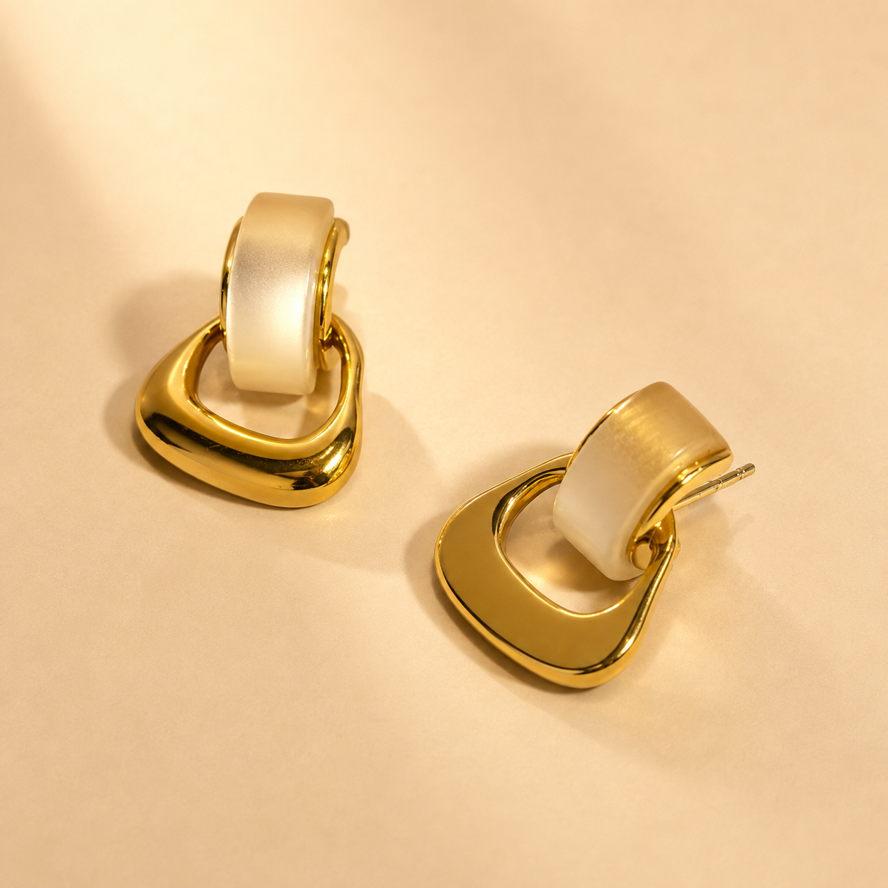 Stylish Drop Earrings – Gold view 4