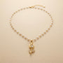 Pearl & Rose Chain Pendant – Gold + White view 3