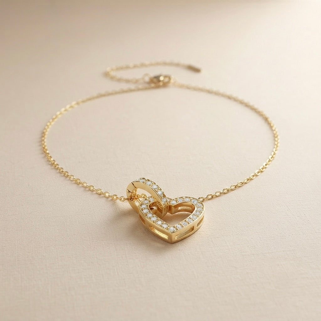 Heart Lovely Chain Pendant – Gold view 2