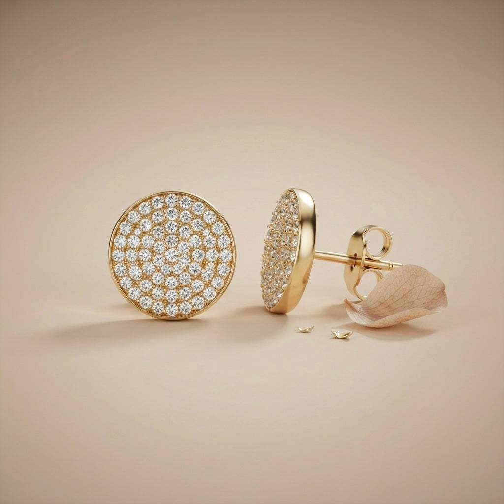 Stud Earrings – Gold view 3