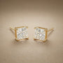 Square Diamond Earrings – Gold view 5