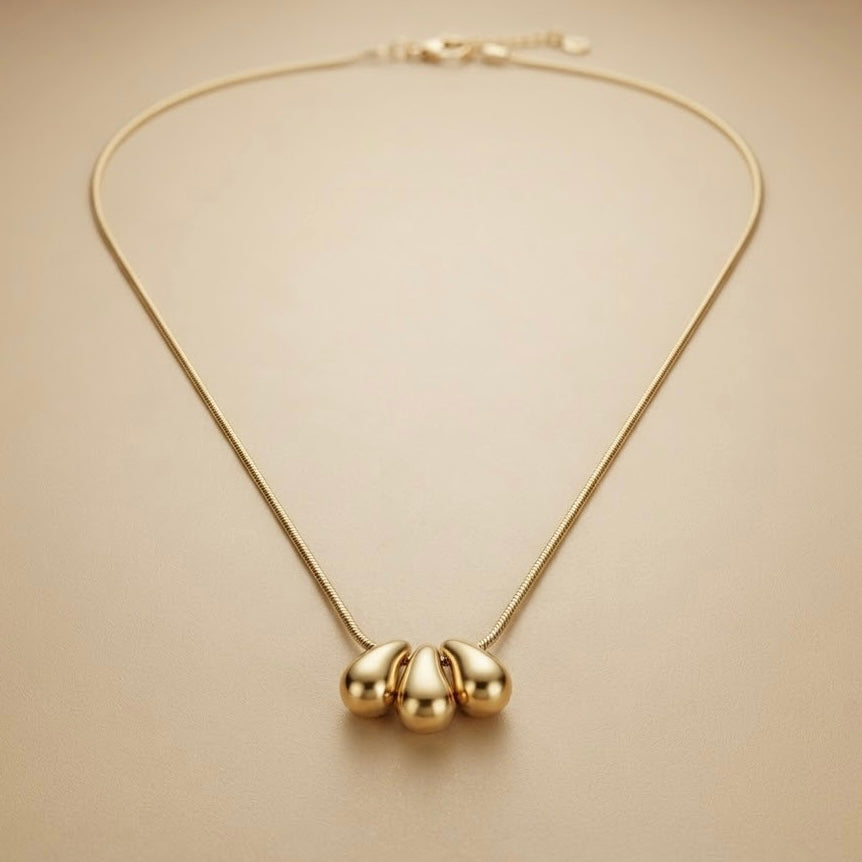 Water Drop Styles Chain Pendant – Gold view 5