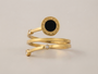Roman Numeral Double Circle Finger Rings – Gold view 3