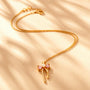 Bow Fancy Chain Pendant – Gold + Pink view 6