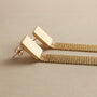 Square Chain Earrings – Gold view 3