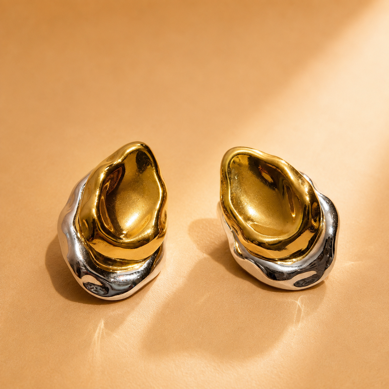 Fancy Stud Earrings – Gold view 1