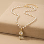 Pearl & Rose Chain Pendant – Gold + White view 5