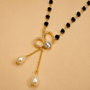 Butterfly Fancy Chain Pendant – Gold + Black view 7