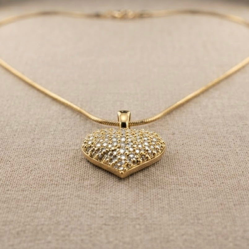 Heart Fancy Chain Pendant – Gold – Gold view 13