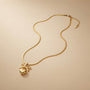 Bow & Heart Chain Pendant – Gold view 4