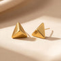 Triangular Stud Earrings – Gold view 7