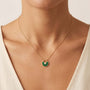 Diamond Chain Pendant – Gold + Green view 2