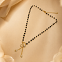 Butterfly Fancy Chain Pendant – Gold + Black view 4
