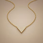 V Classic Chain Pendant – Gold + White view 2