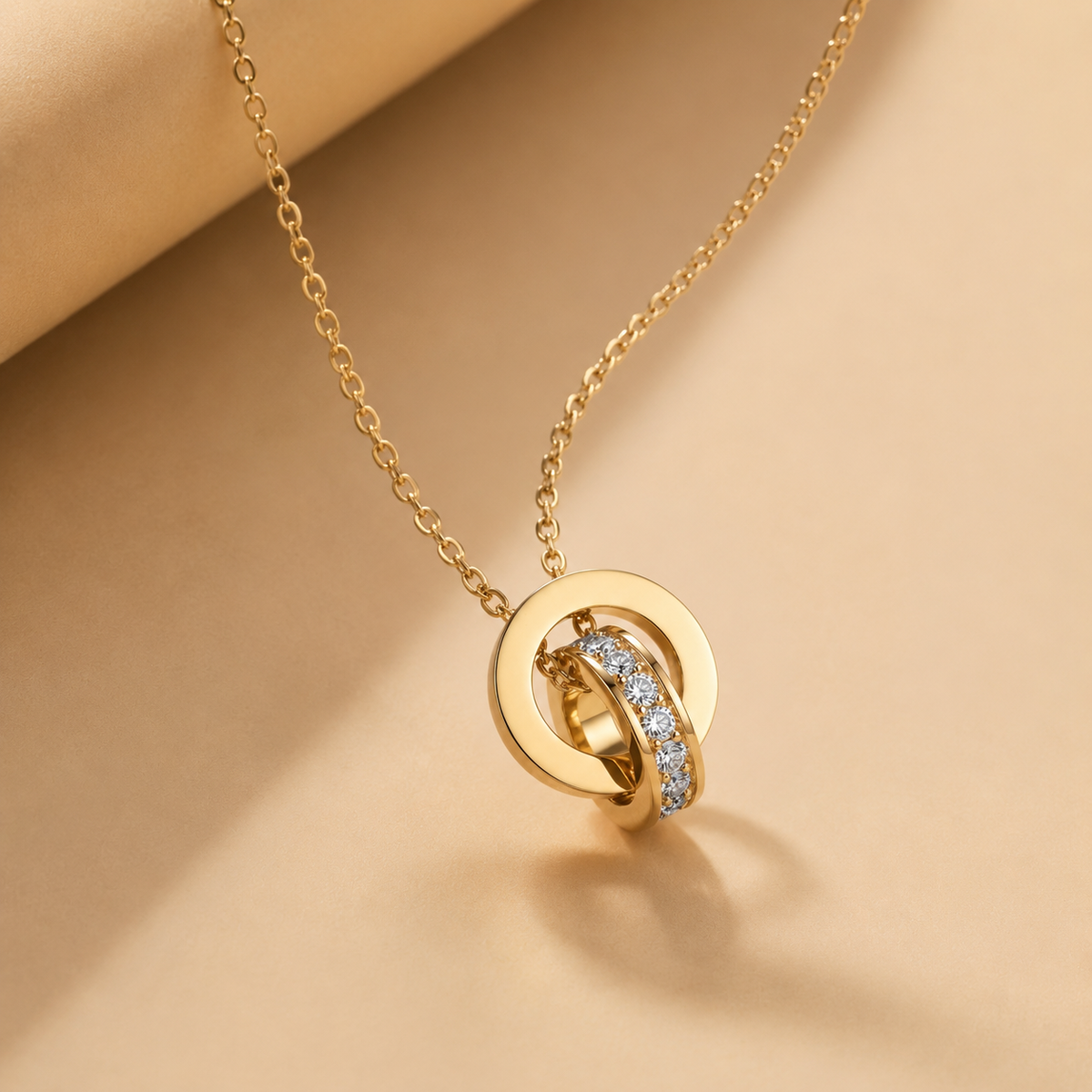 Roman Number Chain Pendant – Gold view 7