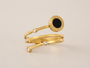 Roman Numeral Double Circle Finger Rings – Gold view 5