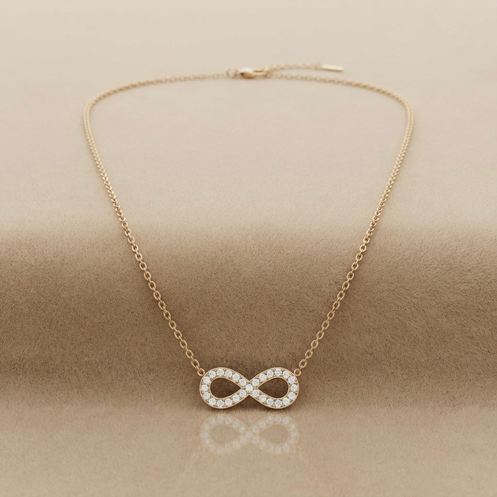 Infinity Chain Pendant – Gold view 2