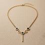 Green Geometric Chain Pendant – Gold view 3
