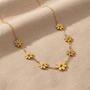 Flower Chain Pendant – Statement – Gold view 2