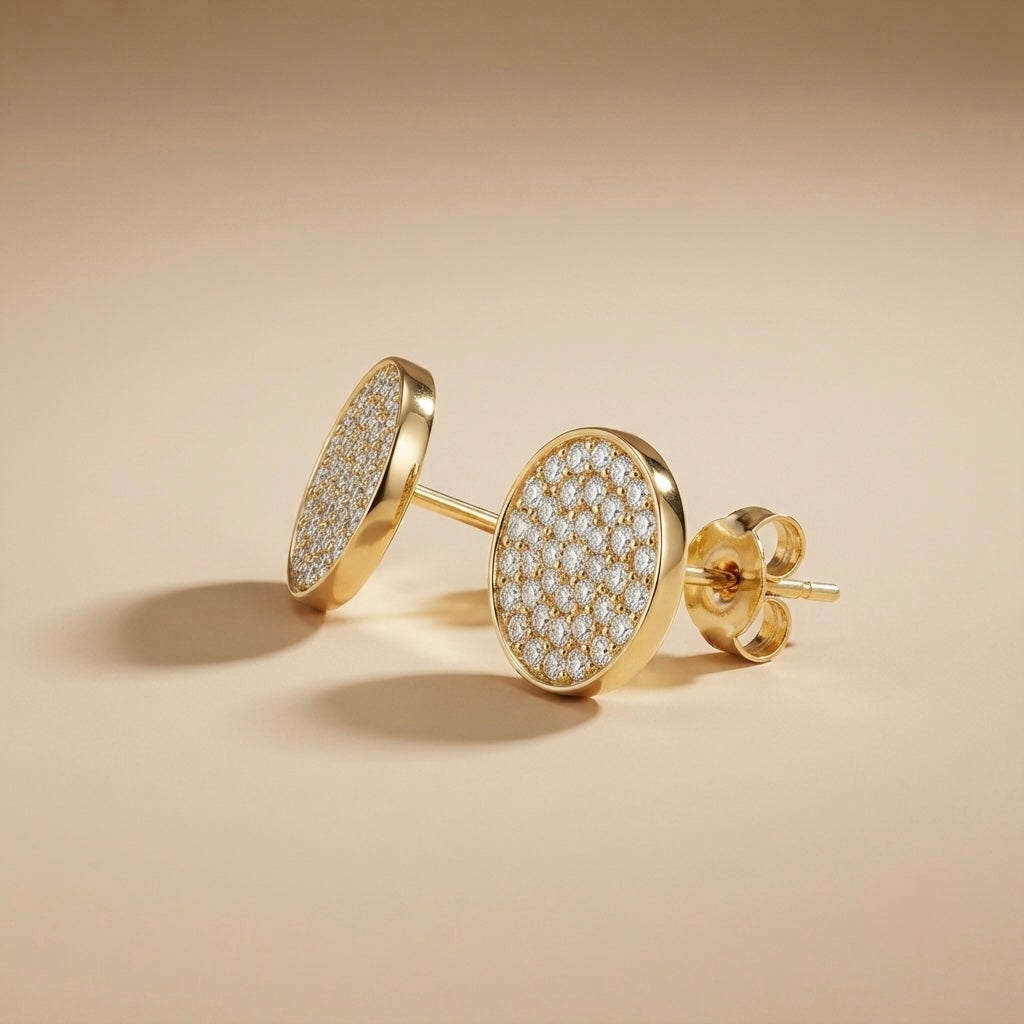 Stud Earrings – Gold view 2