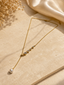 Pearl Drop Chain Pendant – Gold view 2