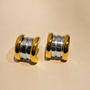 Fancy Stud Earrings – Gold & Silver view 2