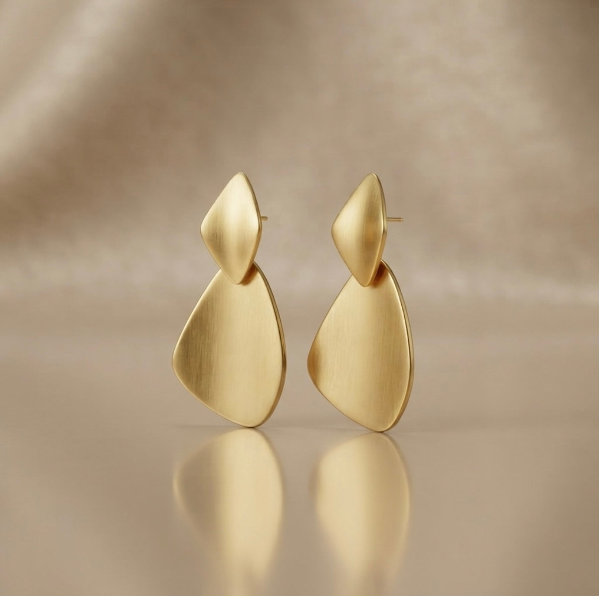 Fancy Long Earrings – Gold & Silver Mix view 2