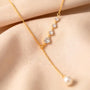 Pearl Drop Chain Pendant – Gold view 7
