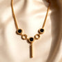Green Geometric Chain Pendant – Gold view 8