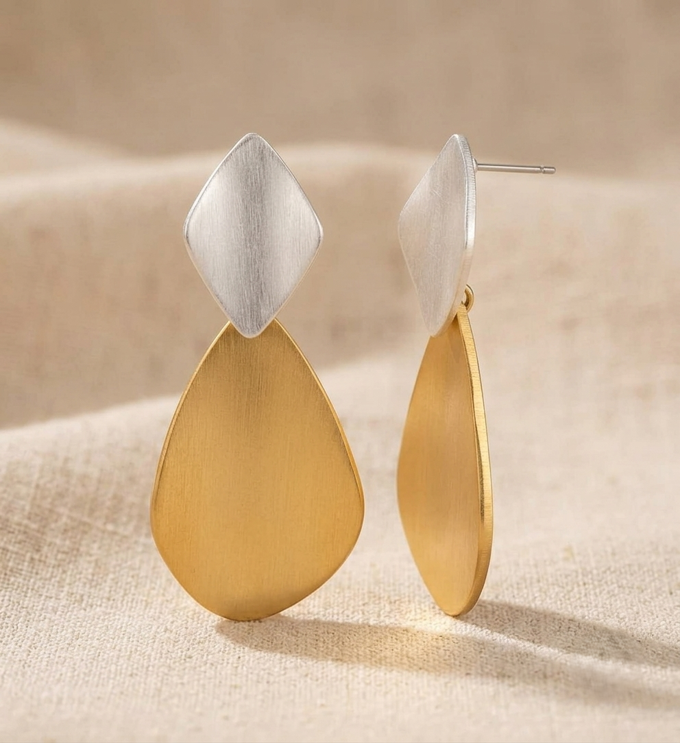 Fancy Long Earrings – Gold view 17