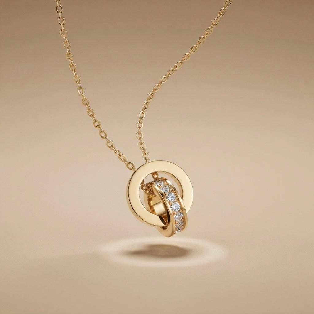 Roman Number Chain Pendant – Gold view 4