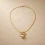 Bow & Heart Chain Pendant – Gold view 3