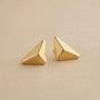 Triangular Stud Earrings – Gold view 5