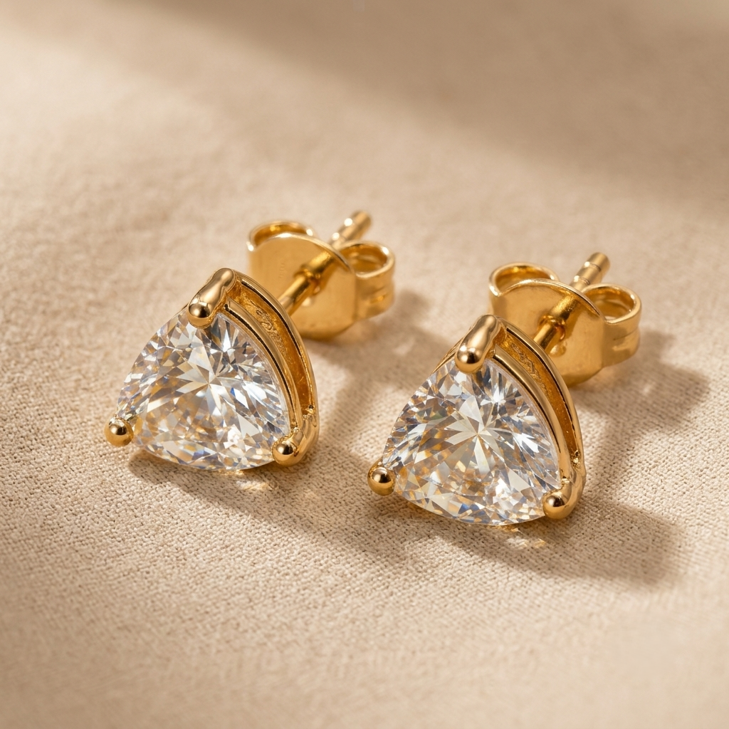 Stud Earrings – Gold view 6