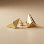 Triangular Stud Earrings – Gold view 3