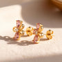 Small Flower Earrings – Gold view 3