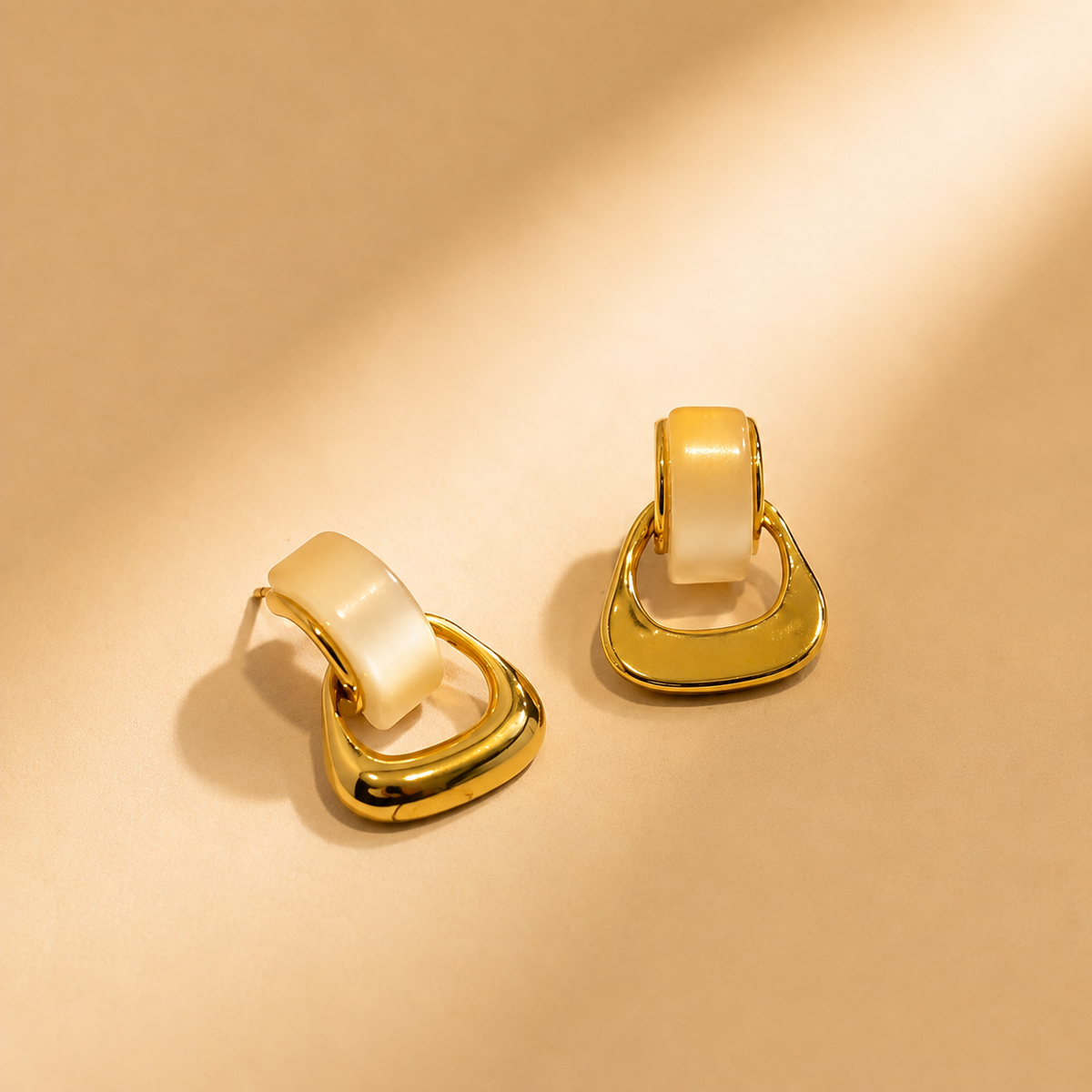 Stylish Drop Earrings – Gold view 6