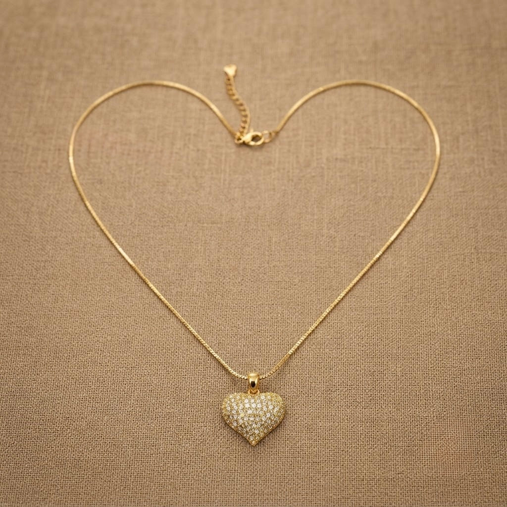 Heart Fancy Chain Pendant – Gold – Gold view 12
