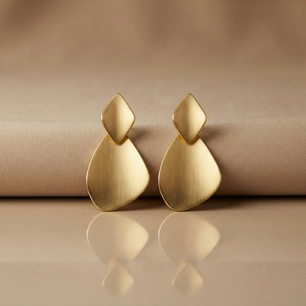 Fancy Long Earrings – Gold & Silver Mix view 5