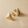 Triangular Stud Earrings – Gold view 2