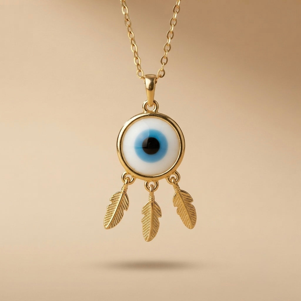 Evil Eye Chain Pendant – Petite – Gold view 1